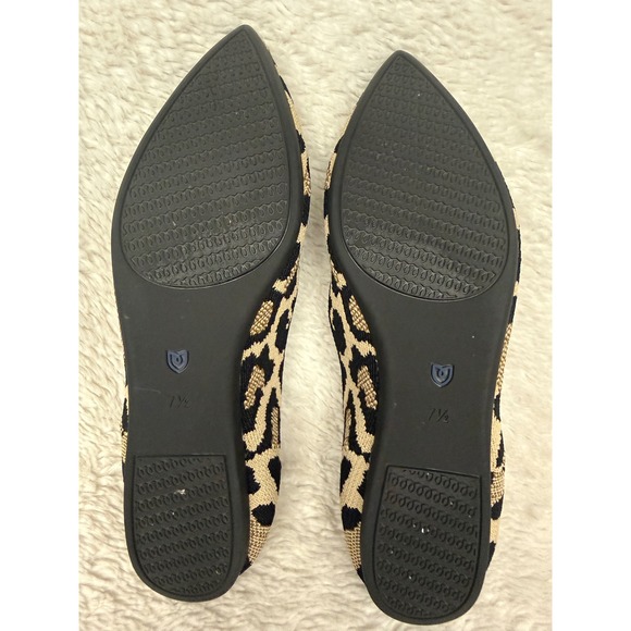 Rothys The Point Leopard Print Knit Pointed Toe Flats Brown Black Tan Womens 7.5 - Picture 8 of 10